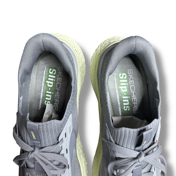SKECHERS Sneakers 3D Energy POLZAR Hands Free Slip-Ins Size 13 Mens Gray Lime - Picture 8 of 13